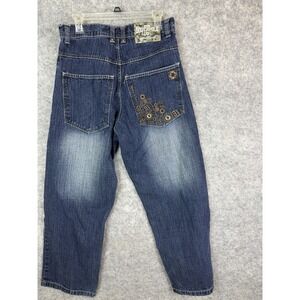 Vintage South Pole Jeans Mens 32 Blue Baggy Wide Leg Y2K Skater Grunge Spell out